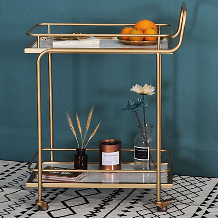 Home Dining Prep Table Modern Rectangular Prep Table with Casters