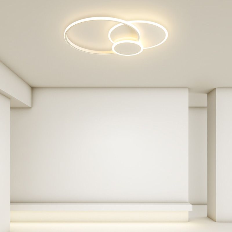 Sitting Room 3-Tier Metal Frame Flush Mount Lighting Modern Ceiling Fixture