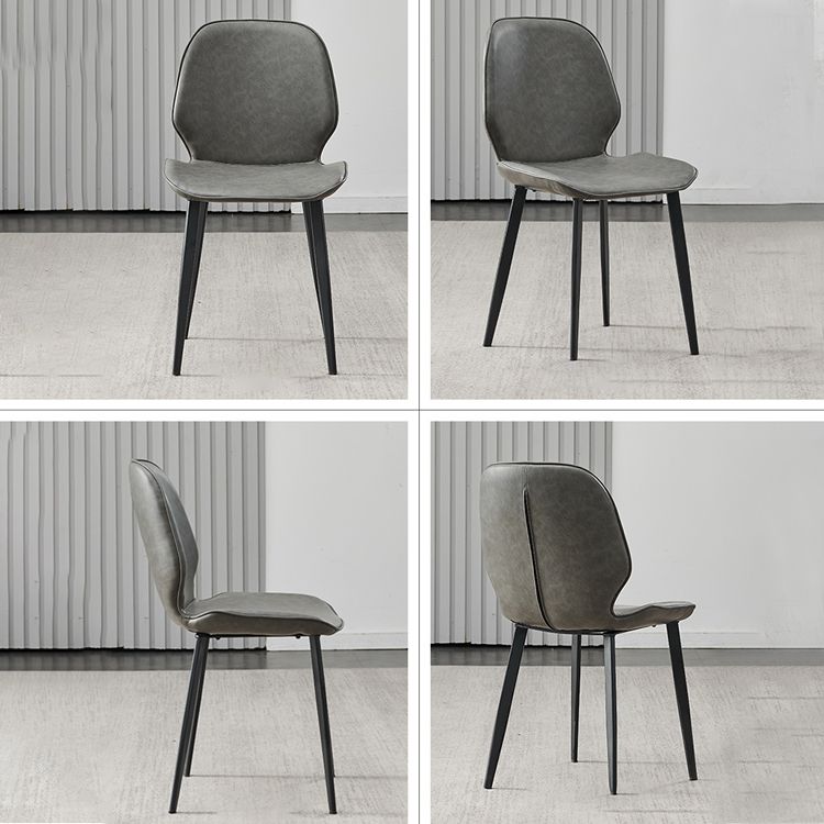 Silla de comedor de metal industrial, sillas de comedor de cuero sintético para uso en restaurantes