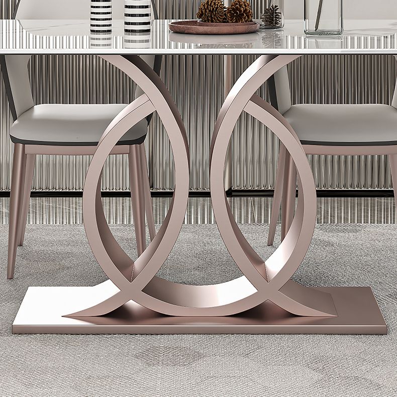 Nordic Glam Rectangle Sintered Stone Dining Table Set 1/4/5/6/7 Pieces Set