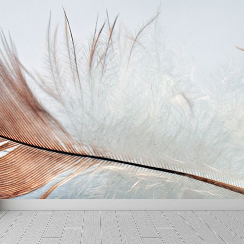 Whole Bird Feather Mural Wallpaper for Wall Decor Contemporary Girls Room Wall Art