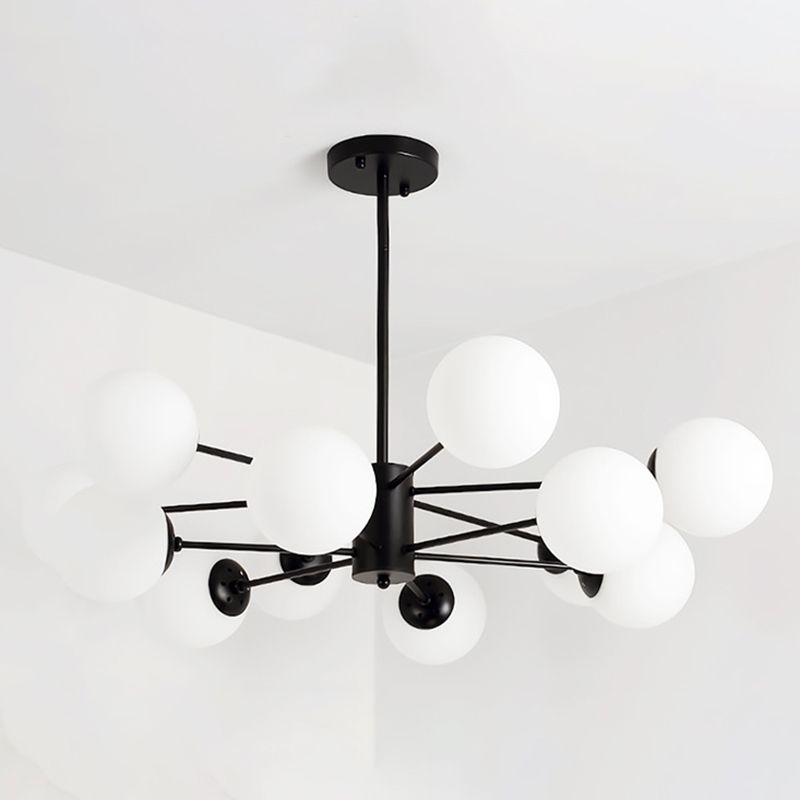 Modern Glass Shade Chandelier Globe Multi Light Chandelier Pendant for Bedroom