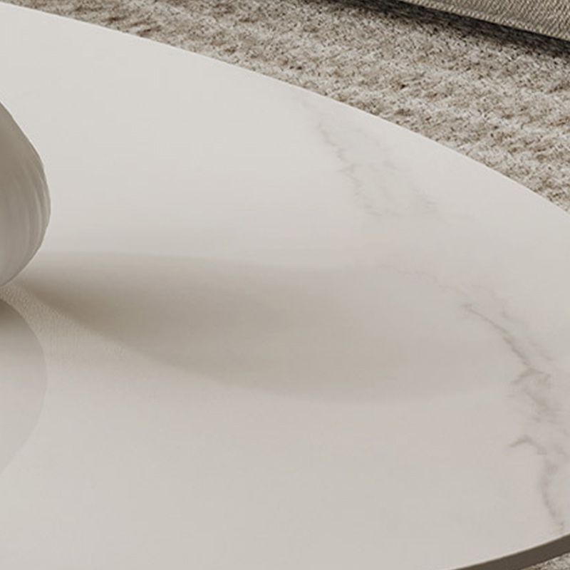 Stone Oval Contemporary Coffee Table Single Pedestal Coffee Table