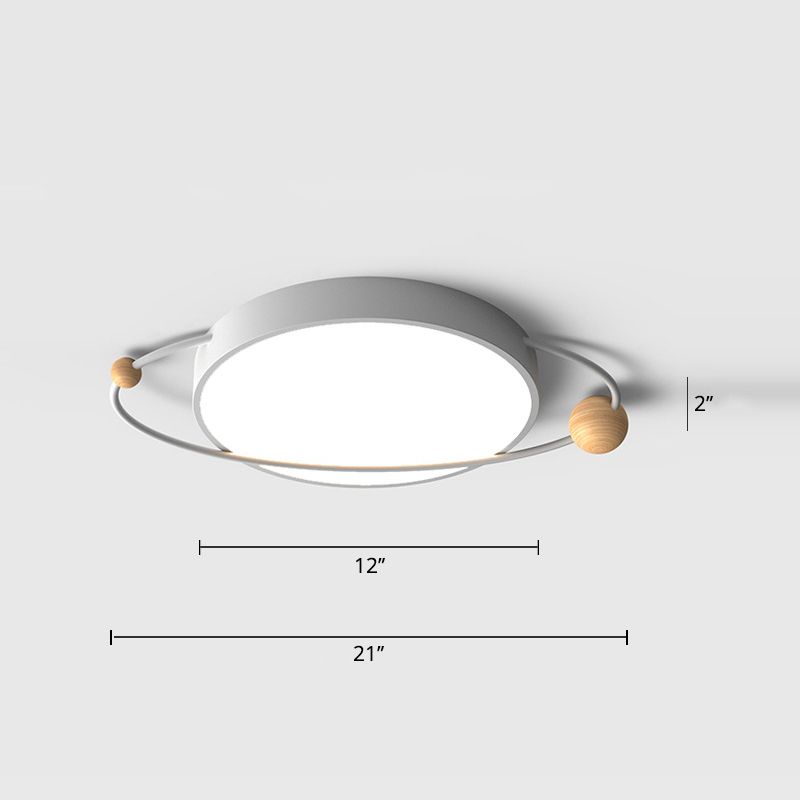 Ringed Planet Acrylic Flush Light Modernist LED Close to Ceiling Lamp for Bedroom
