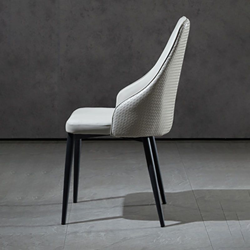 Contemporary Dining Chairs Kitchen Armless Chairs with Metal Legs