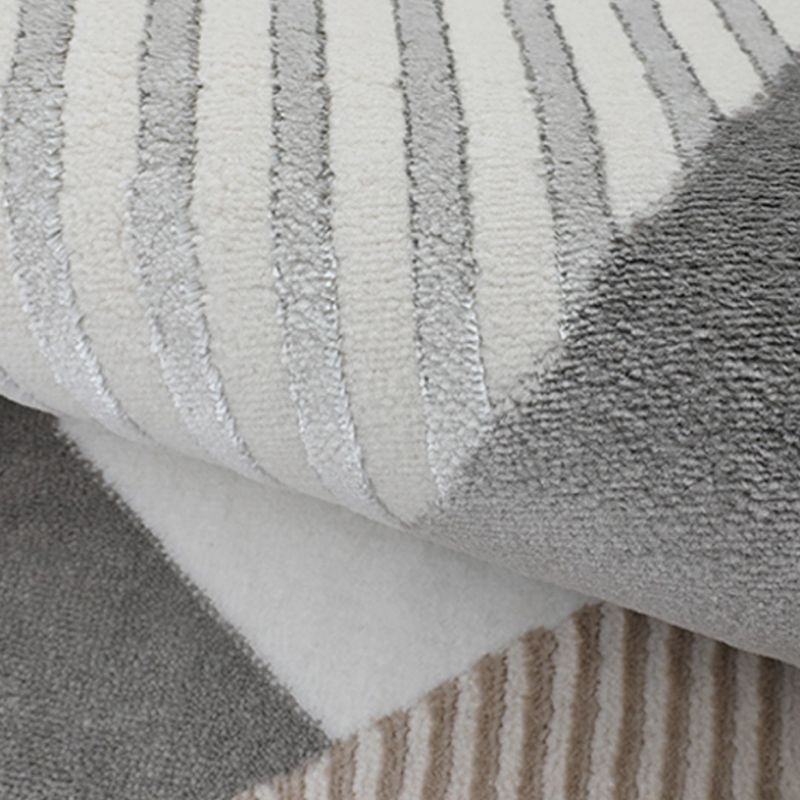 Rug Modern Geometric Pattern Carpet Rectangle Stain Resistant Indoor Rug