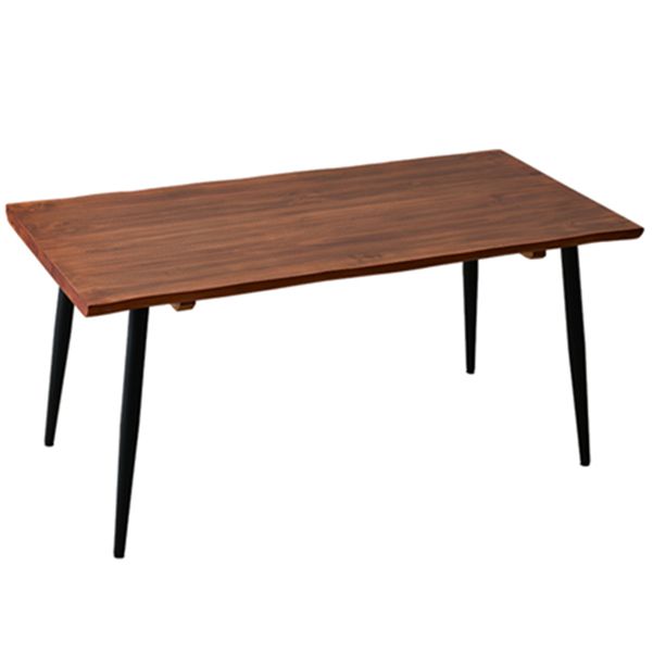 Black Iron Tripod Base Dining Table Modern Industrial Solid Wood Top Table