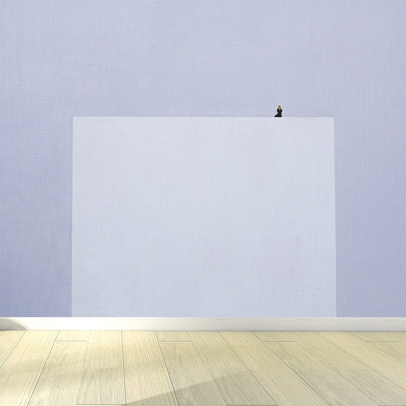 Purple Painting Wall Mural Contemporary Artistic Stain-Proof Wall Decor for Playroom