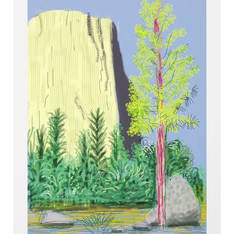 Pop Art Yosemite Suite Murals Yellow-Green Scenery Painting Wall Decor for Bedroom