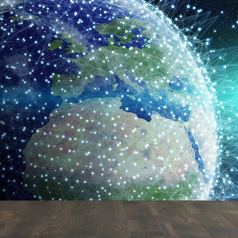 Abstract Pattern Wall Mural Dark Color Contemporary Wall Covering for Living Room