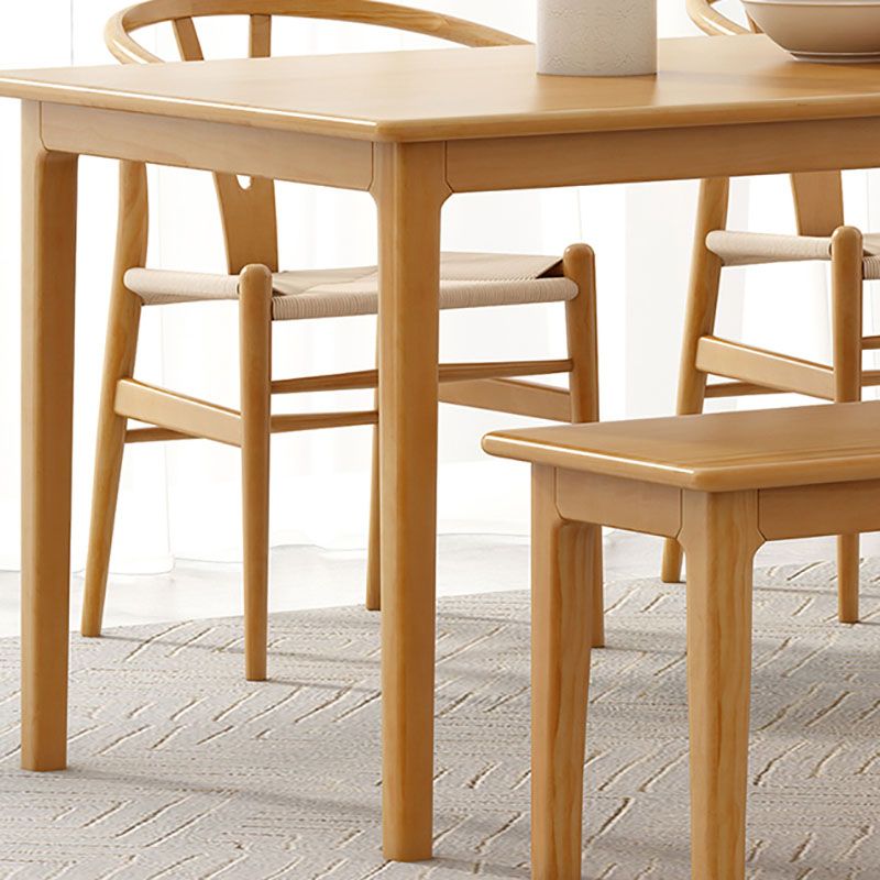 Rectangle Dining Site Table Pine Solid Wood Dining Room Furniture
