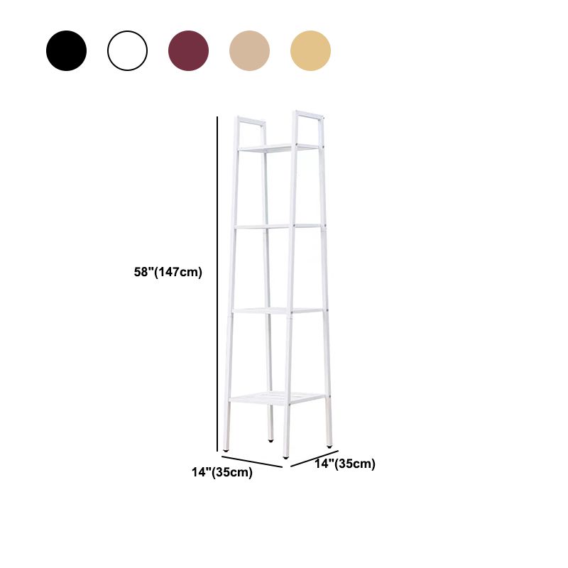 Contemporary Metal Bookcase Open Shelf Bookshelf for Study Room