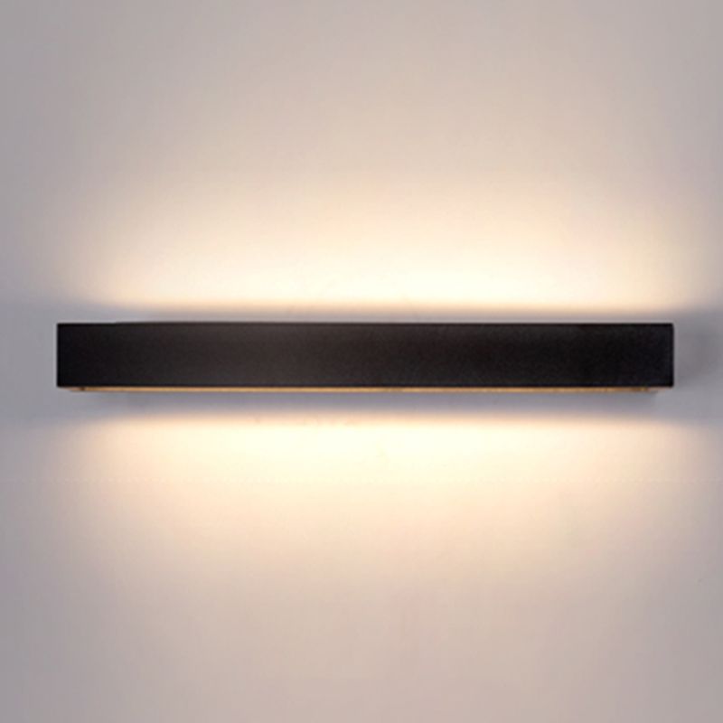 Square Shape Metal Wall Sconce Modern Style Single Light Wall Lighting Fixtures in Black