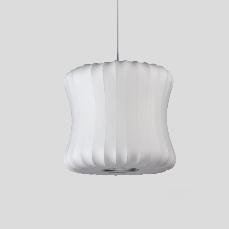 Luce a sospensione in tessuto curvy moderno 1 testa a sospensione del soffitto bianco a testa, largo 14,5 "/18,5"