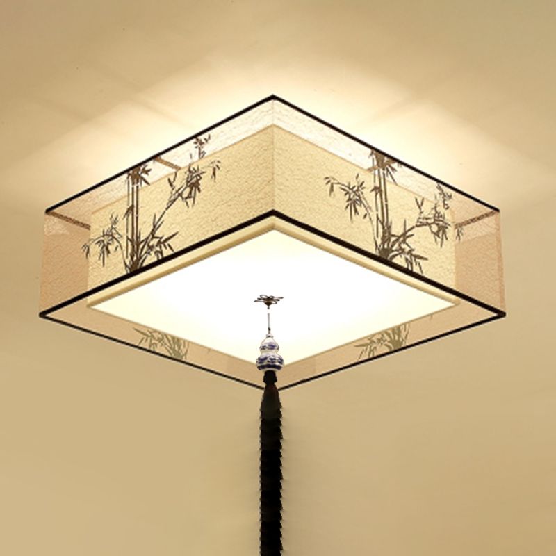 Contemporary Style Geometry Ceiling Fixtures Fabric Ceiling Mount Light Fixtures