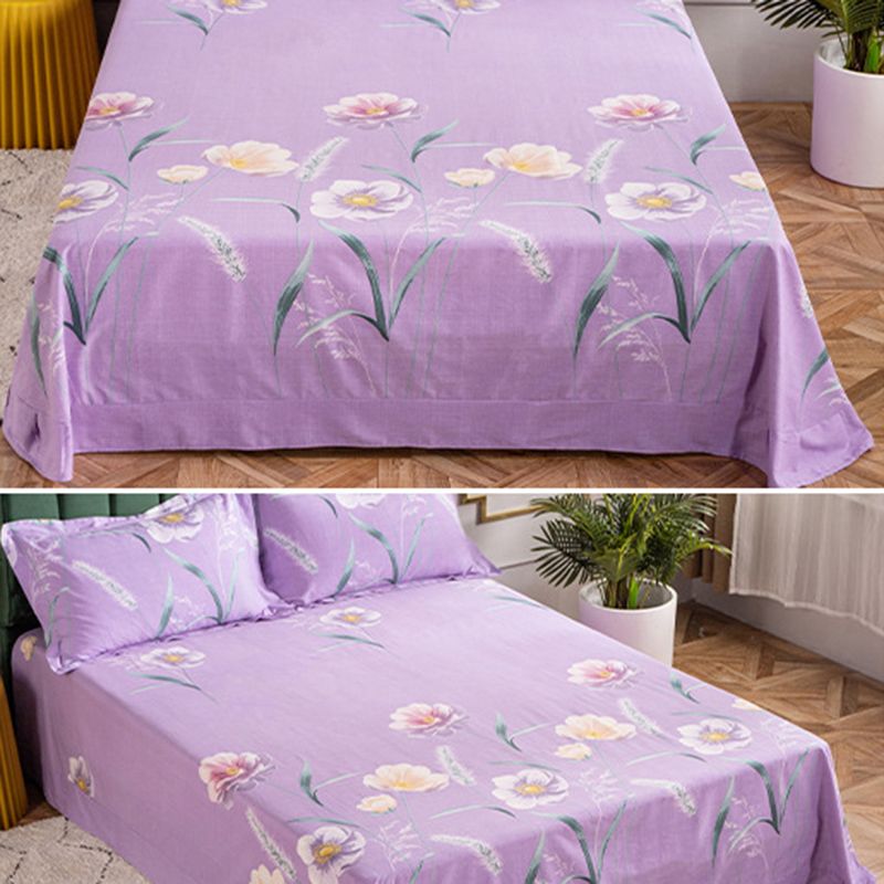Printed Cotton Bed Sheet Set Twill Breathable 1 Piece Fitted Sheet