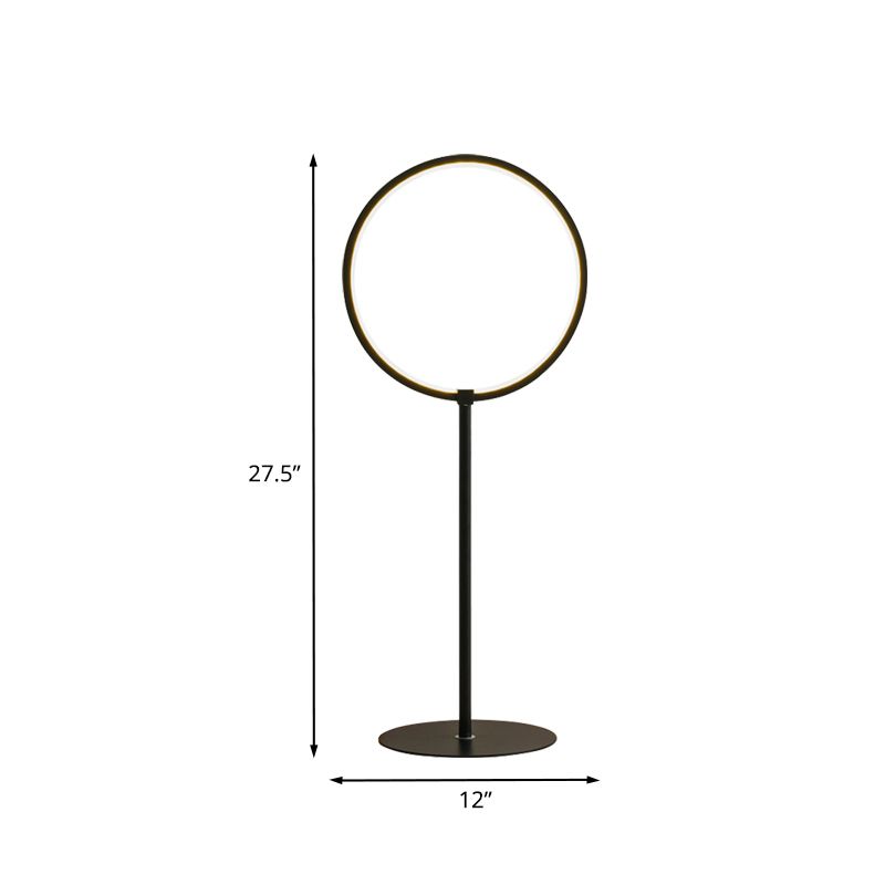 Metalen ring nachtkastje licht minimalistische led kleine bureaulamp in zwart voor slaapkamer