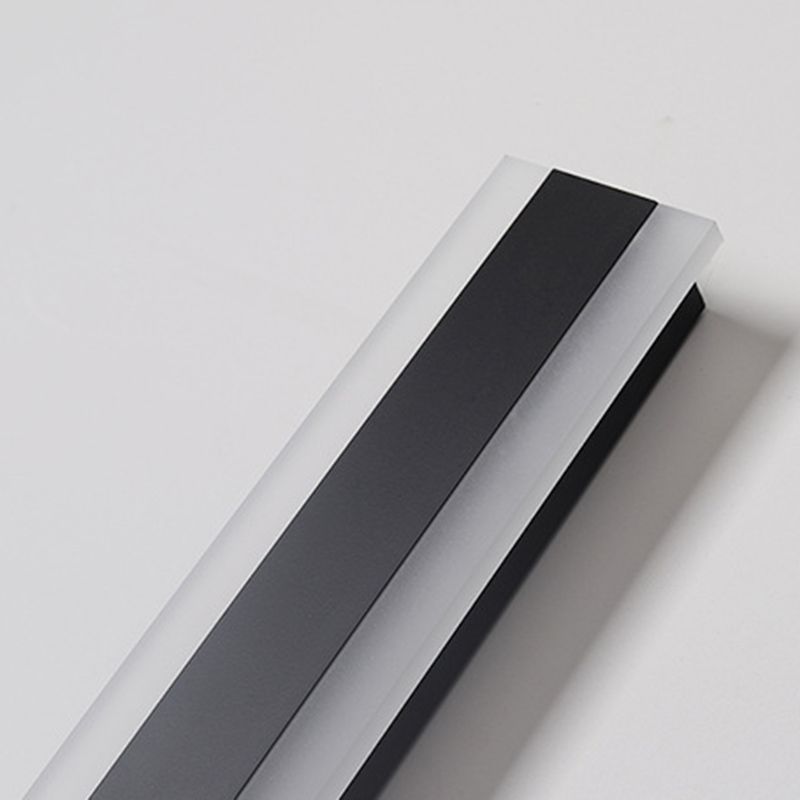 Linear Shape Metal Wall Mount Lighting Modern 1-Light Wall Mounted Light Fixture in Black