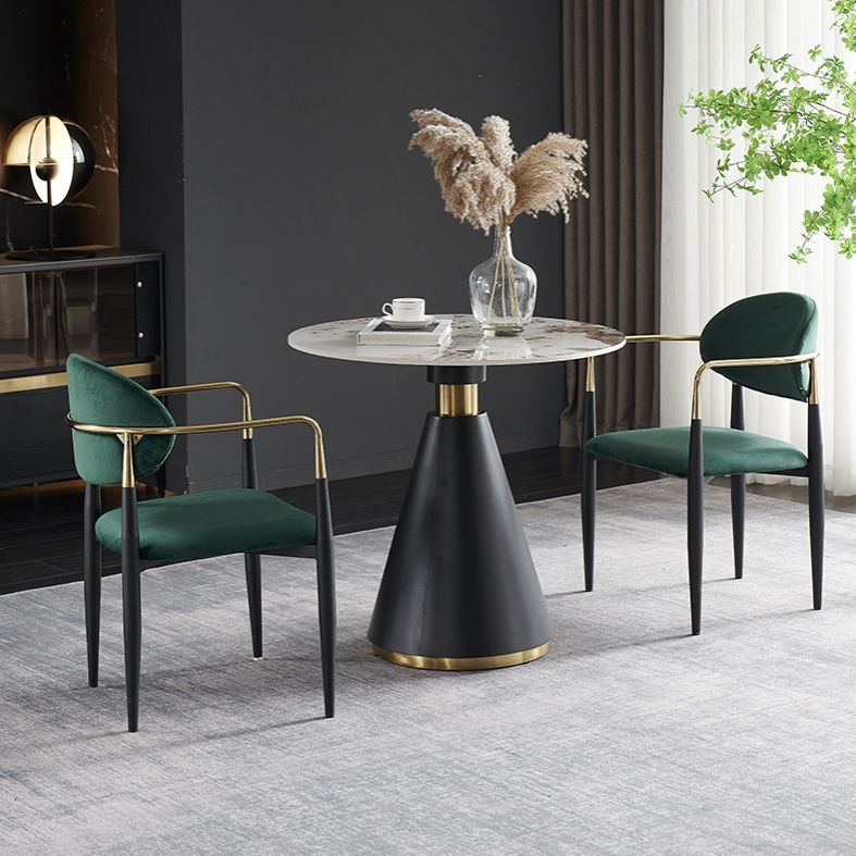 Glam Round Sintered Stone Dining Table Set 1/2/3/4 Pieces Dining Set for Home Use