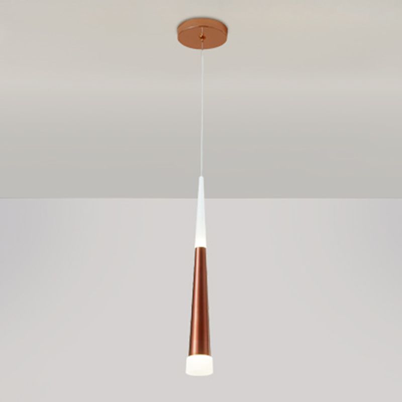 Nordic Style Pendant Light Cylinder Shape LED Ceiling Lamp with Acrylic Shade for Bedroom