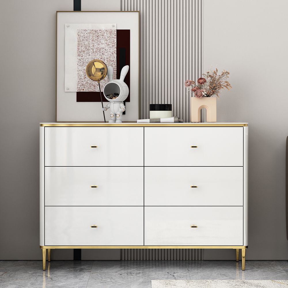 11.7-inch Width Glam Storage Chest Stone Storage Chest Dresser with 3/6 Drawers