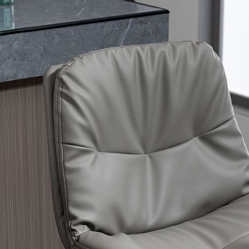 Taburete alto giratorios ajustables de hierro nórdico con asiento de cuero con asiento de cuero