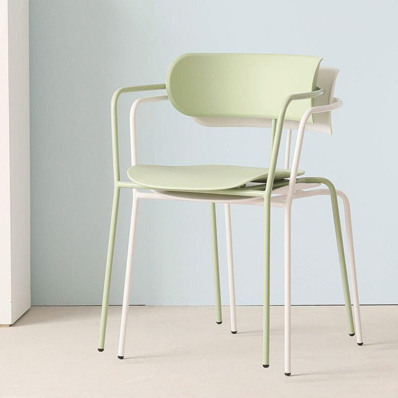 Chaises de salle à manger de cuisine de style industriel Fauteuils empilables avec pieds en métal (Ensemble de 4)
