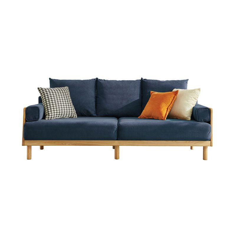 Stationary Slipcovered 3-seater Square Arm Pillows Modern Sofa