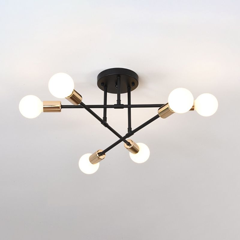 Modern Sputnik Shape Flush Mount Light Fixtures Metal Flush Mount Ceiling Light