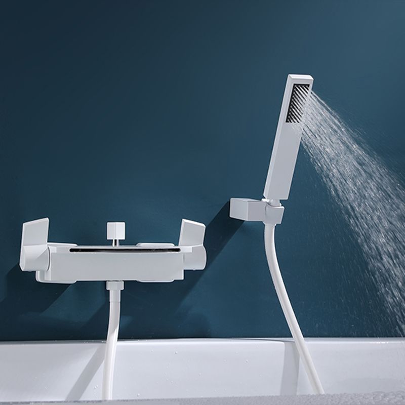 Wall Mounted Metal Freestanding Tub Filler Two Handles Freestanding Faucet