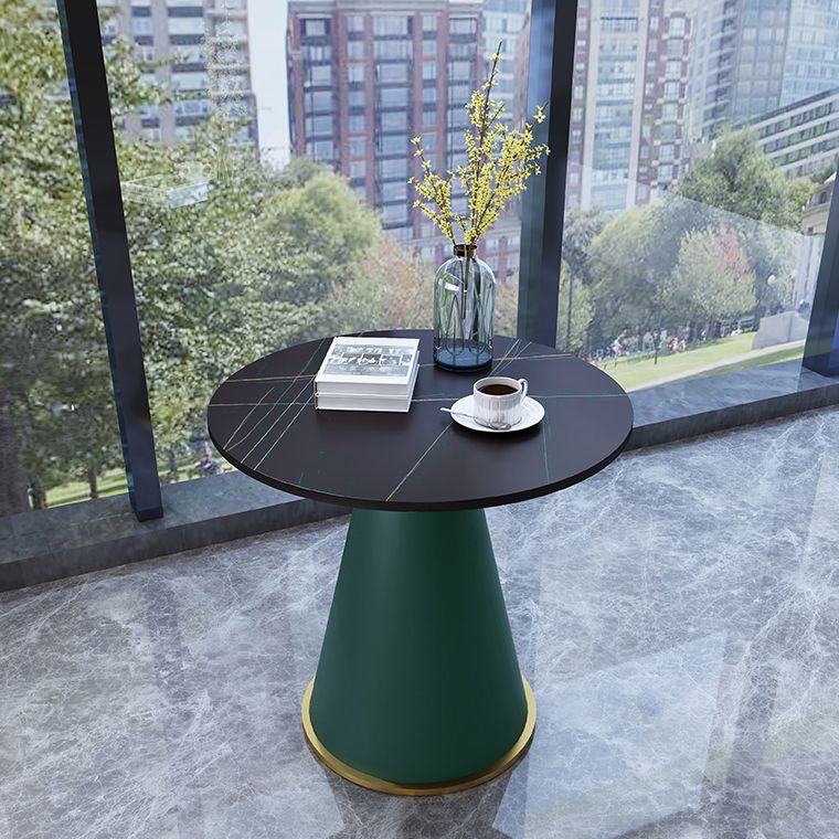 Round Table 23.6'' Dinette Table Traditional Luxury Dinner Room Table with Pedestal Casual