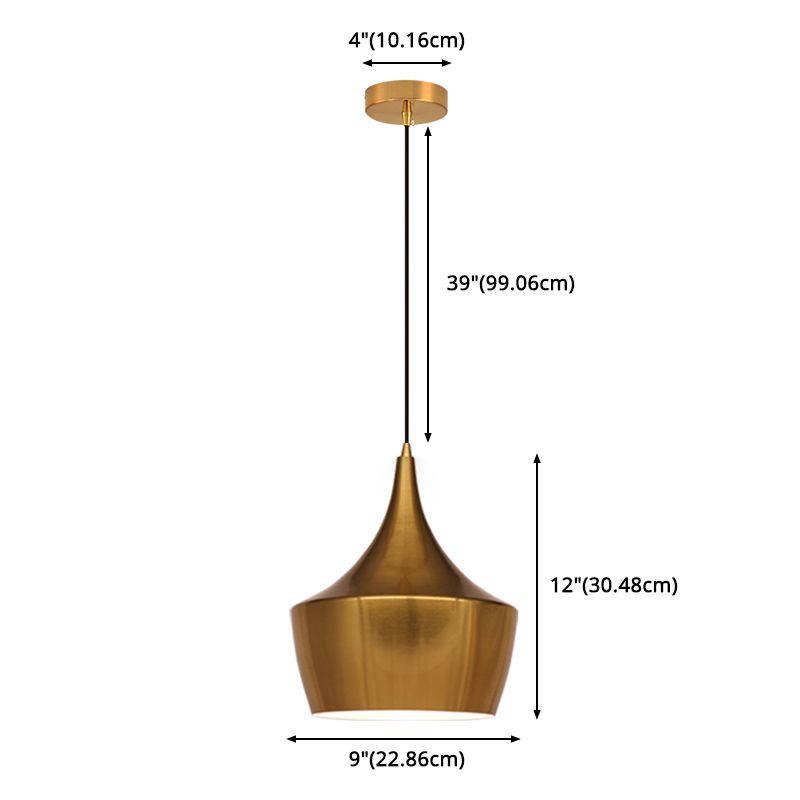 Gouden gearceerde hanglampverlichtingsarmatuur moderne stijl metalen hangend plafondlicht voor eetkamer