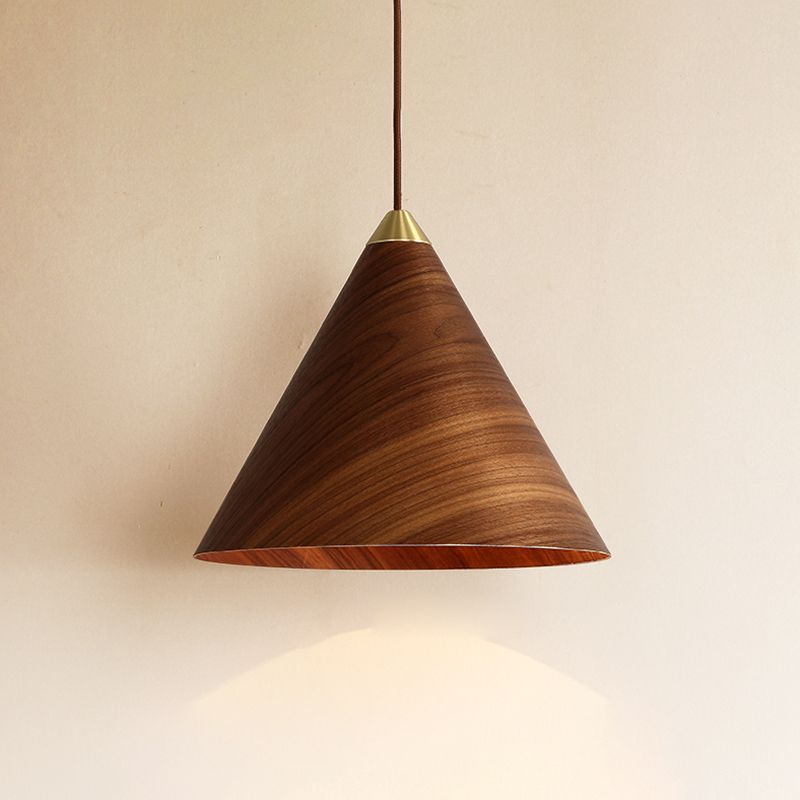 Kegel hanglamp Modern 1-licht suspensielamp met houten schaduw voor restaurant
