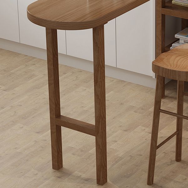 Contemporary Solid Wood Living Room Bar Dining Table in Brown