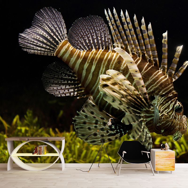 Lionfish Mural Decal Decorative Modern Style Moisture Resistant for Sitting Room