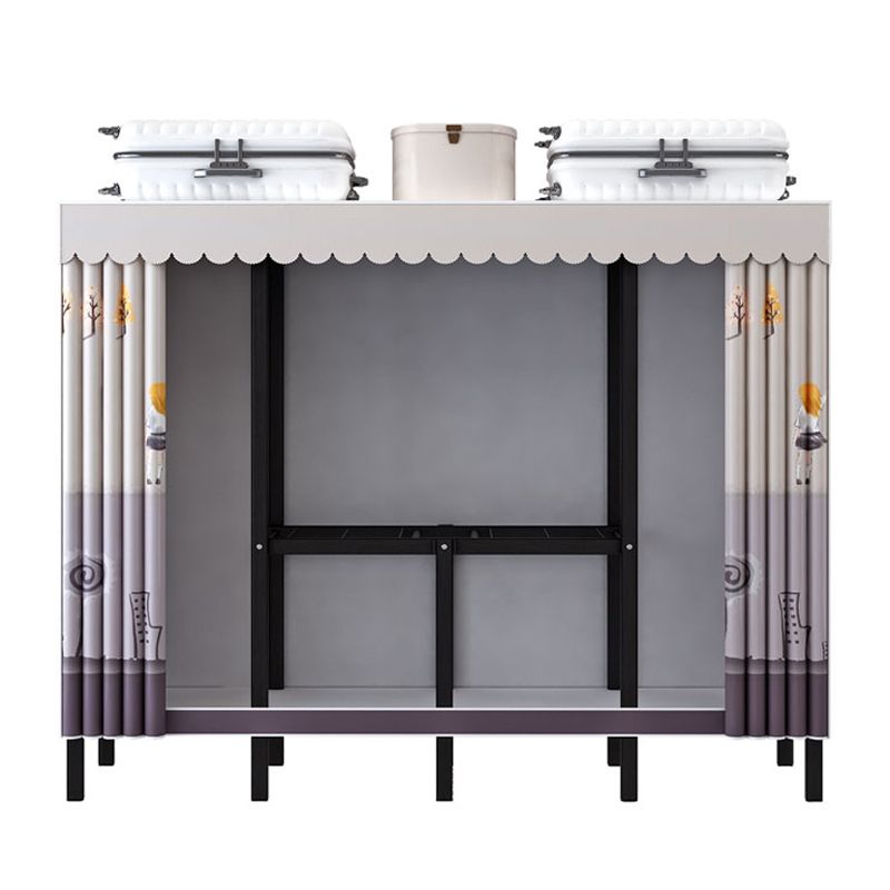 Folding Contemporary Wardrobe Armoire Steel Frame Wardrobe Cabinet for Bedroom