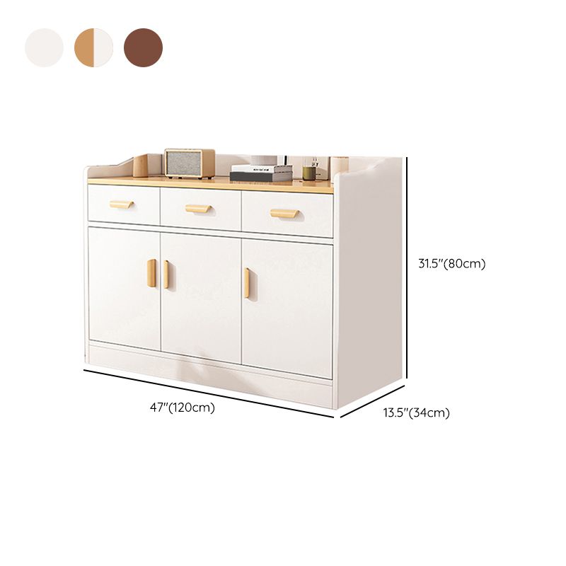 Modern Rectangle Accent Cabinet Bar Pulls Accent Cabinet with Drawer
