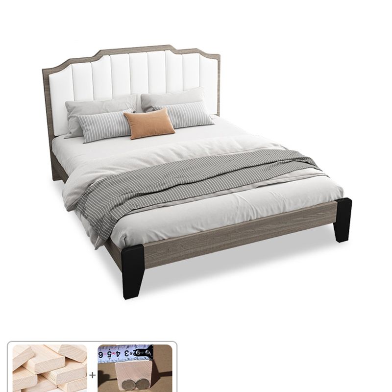 Upholstered Headboard Standard Bed Mattress Included Bed Frame with Legs