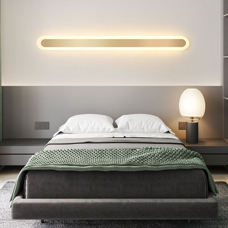 Éclair mural en métal linéaire Éclairage mural de style moderne en or