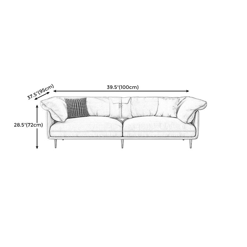 Faux Leather 72"High Wooden Tuxedo Arm Sewn Pillow Back Sofa, Living Room