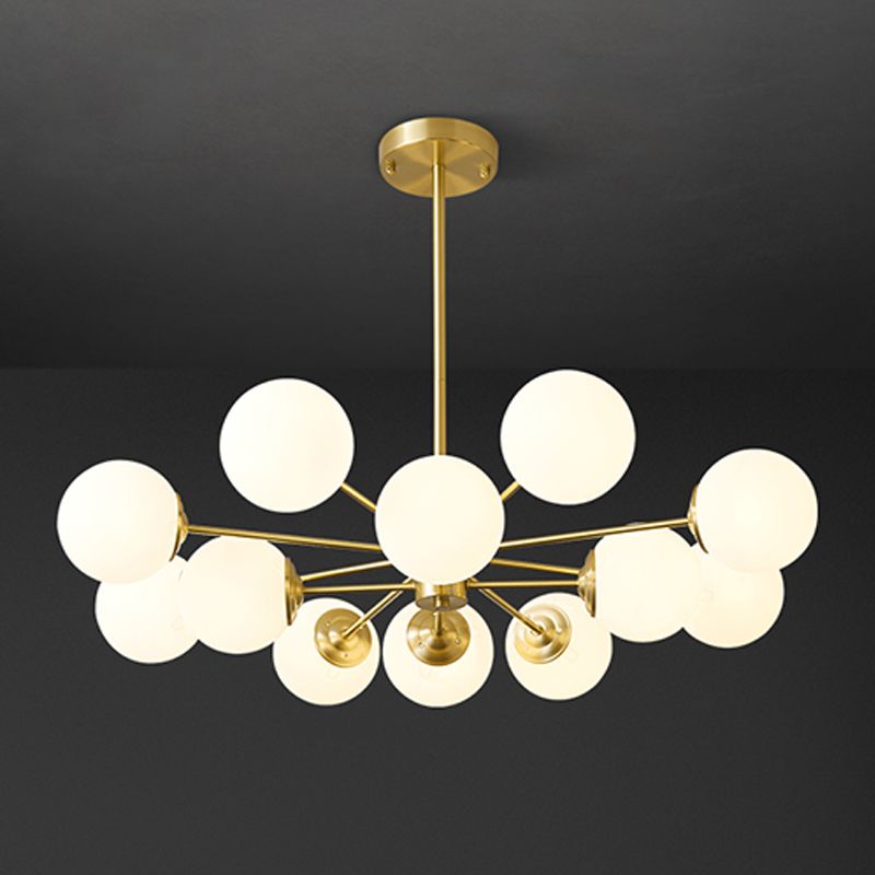 Zeitgenössische weiße Glasdecke Anhänger hell kugelhaltiges Hanghänge Licht für Schlafzimmer