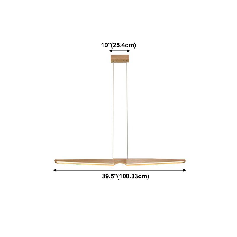 Lineare Anhänger Beleuchtungskörper Holz 2 Leichte zeitgenössische Küchenpendelleuchte
