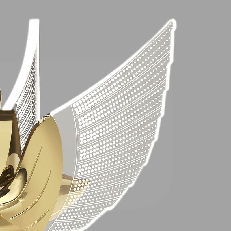 Gold Swan Suspension Light Minimalist Metal LED Chandelier for Living Room