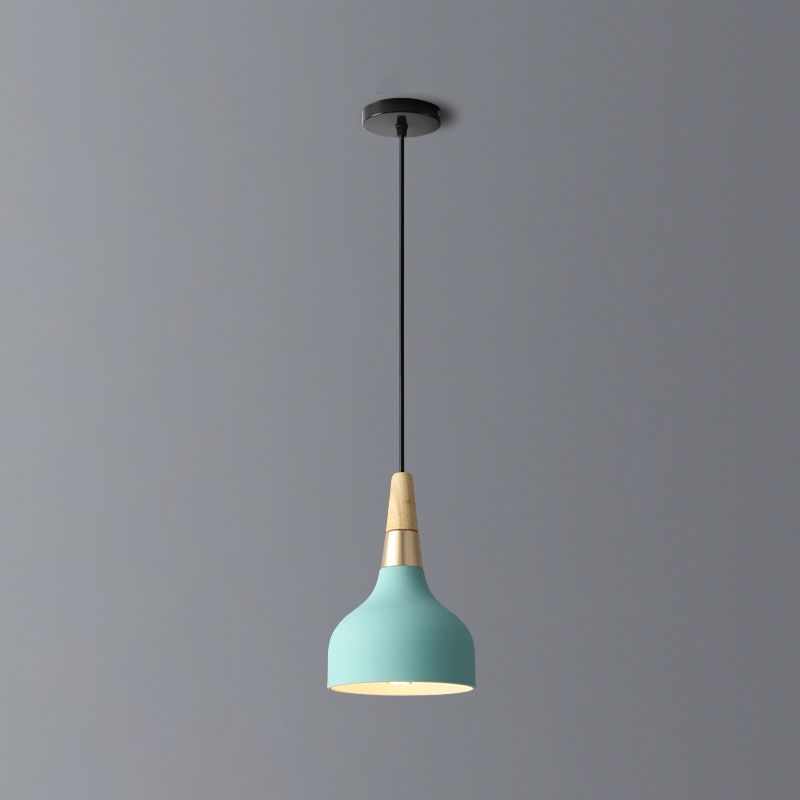 Bowl Shade Hanging Lighting Modern Macaron Style Metal 1 Pendante légère POUR POUR CAFE