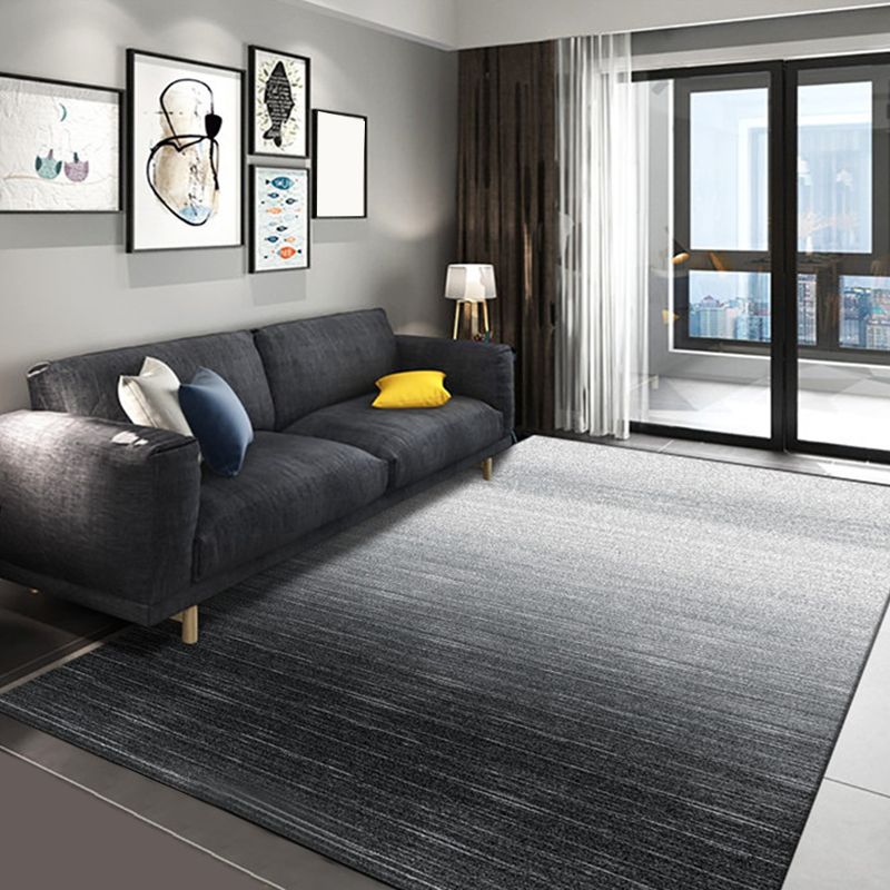 Plain Color Simple Style Rug Polyester Ombre Area Carpet Machine Washable Anti-Slip Rug for Living Room