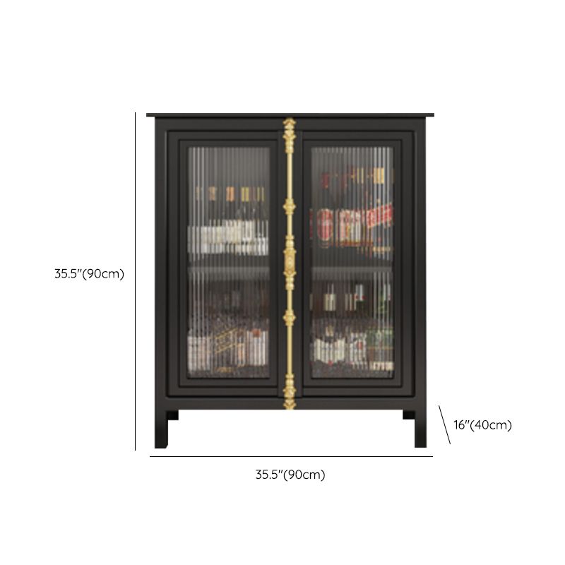 Contemporary Display Stand Metal Glass Doors Curio Cabinet with Doors