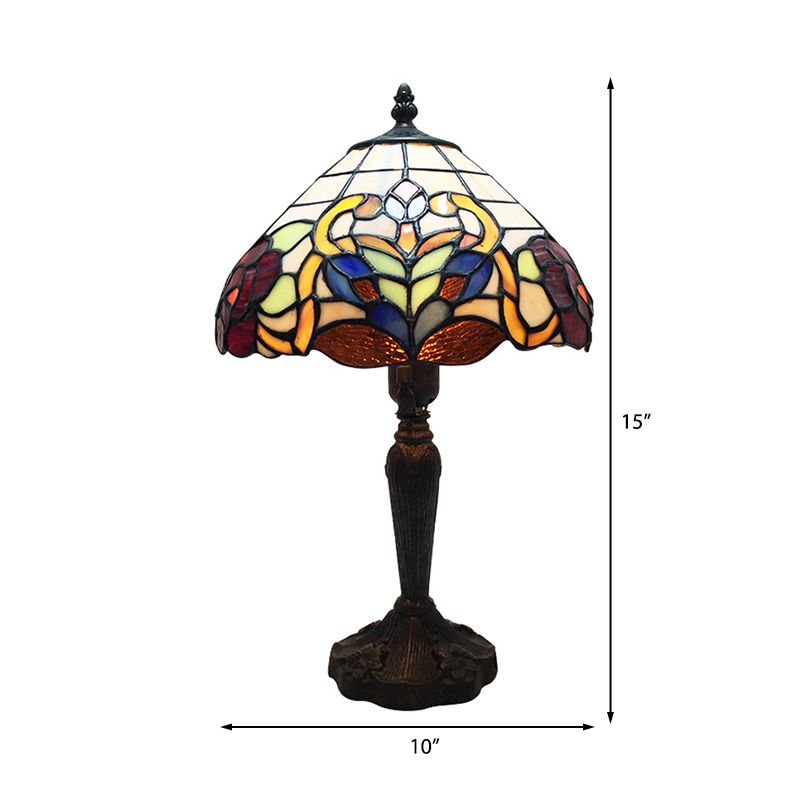 Bureau parapluie lampe de bureau vitrail 1 lumière Tiffany Vintage marron lampe de bureau pour café