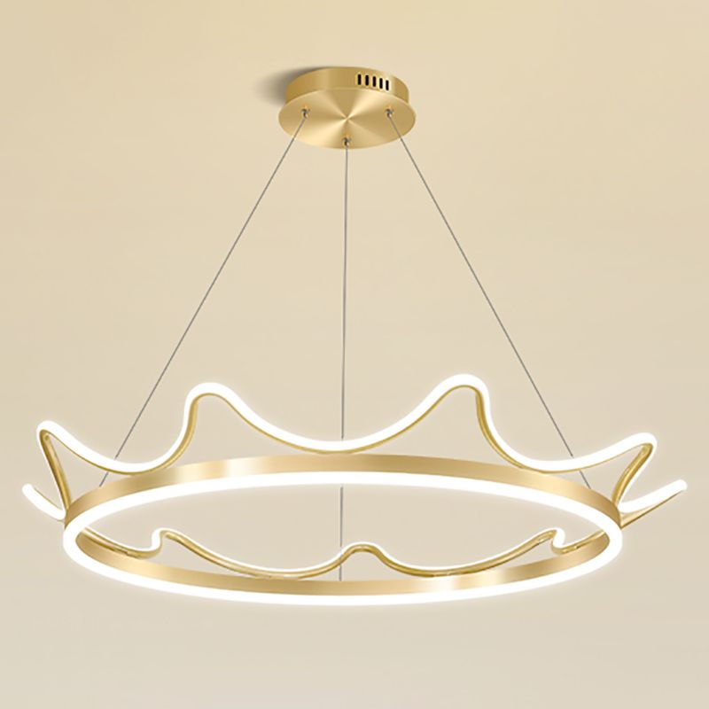 Crown Chandelier Light Fixtures Modern 2-Light Suspension Pendant Lamps with White Acrylic Shade