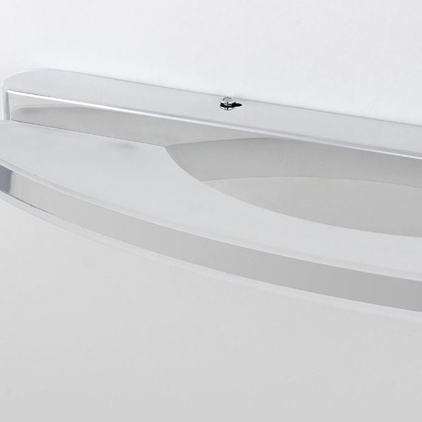 Shaded Wall Sconce Lighting Contemporary Style Metal Shower Room LED Wall Mounted Light in Chrome