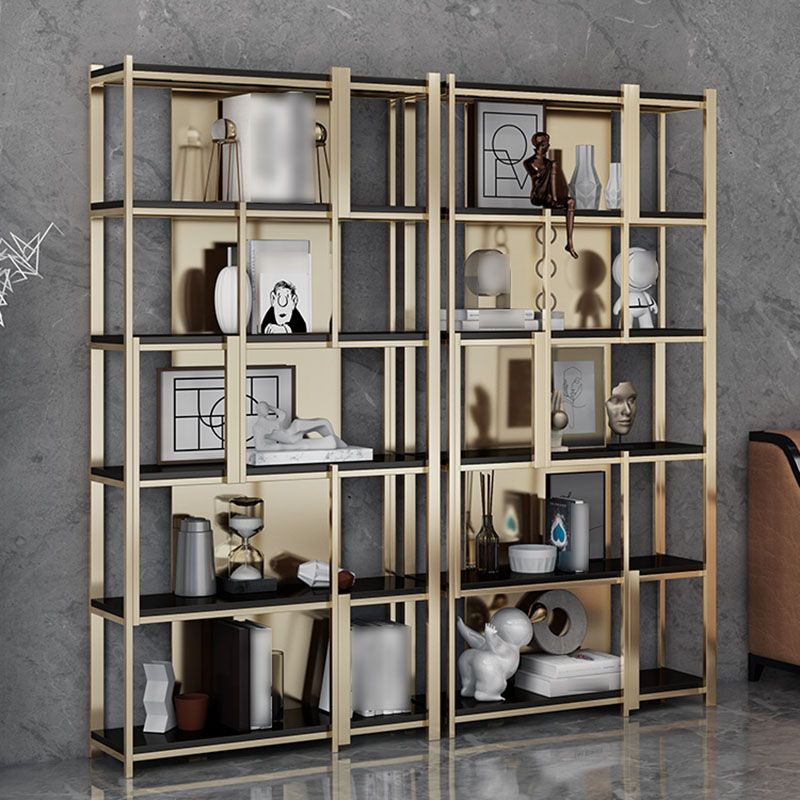 11.81"W 78.74"H Bookshelf Open Back Glam Style for Study Room Home Office